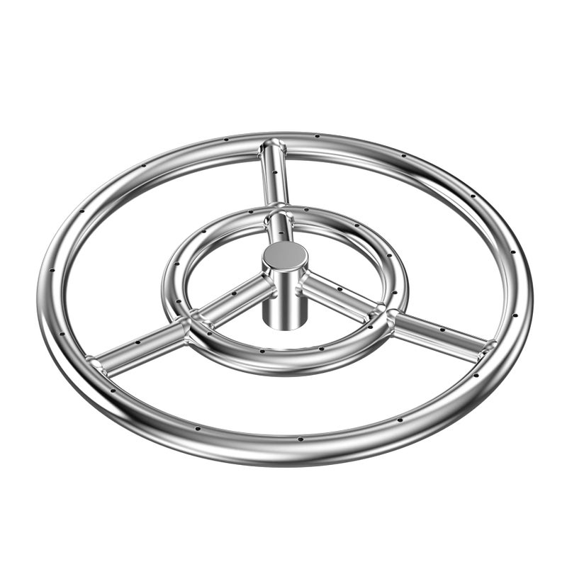 Skyflame 12-Inch Round Fire Pit Burner Ring, 304 Stainless Steel - Image 1